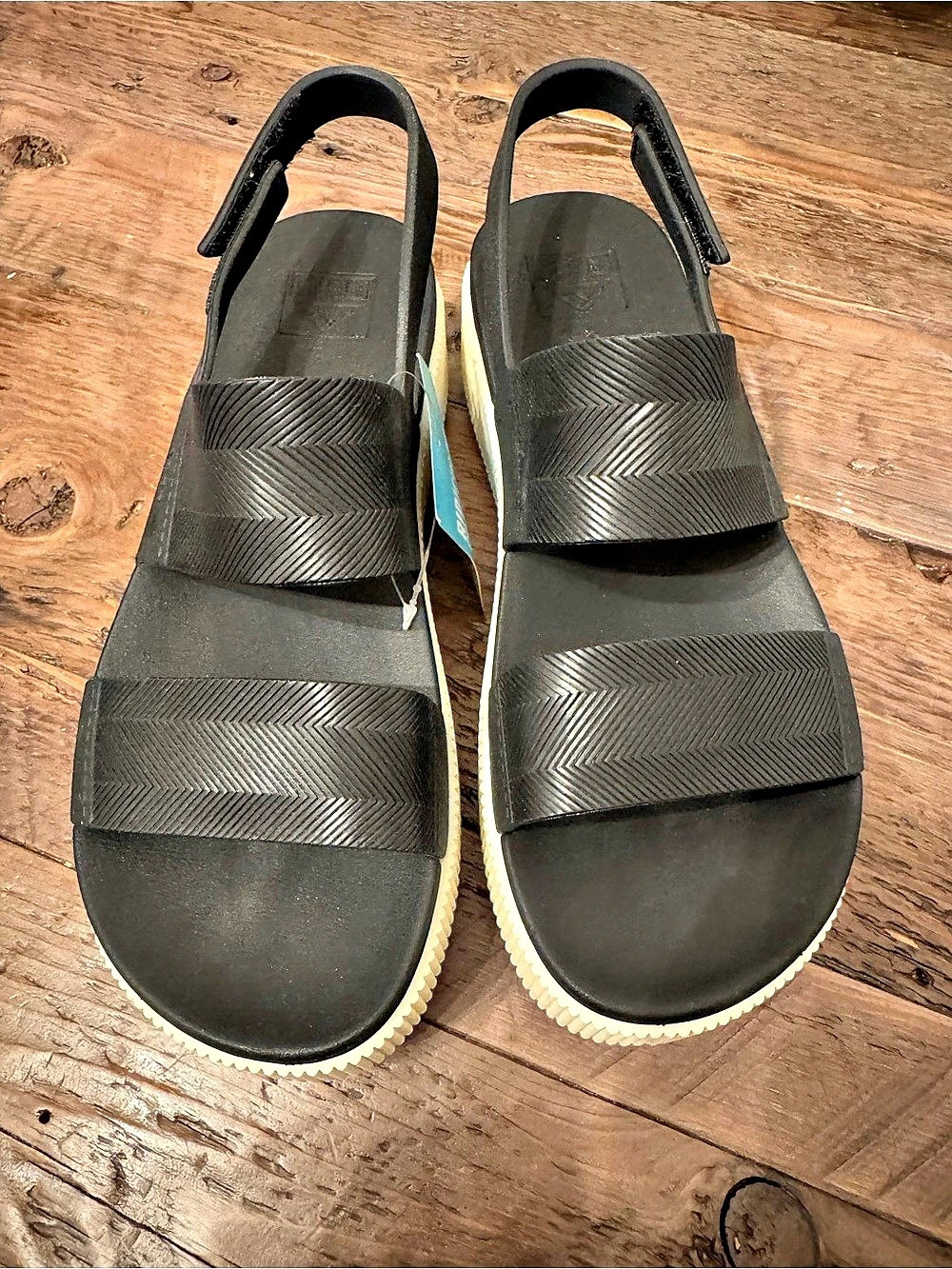 ✨🩷HP🩷✨ REEF Cushion Vista Higher Platform Sandals in Black & Cream NWT - Picture 2 of 6